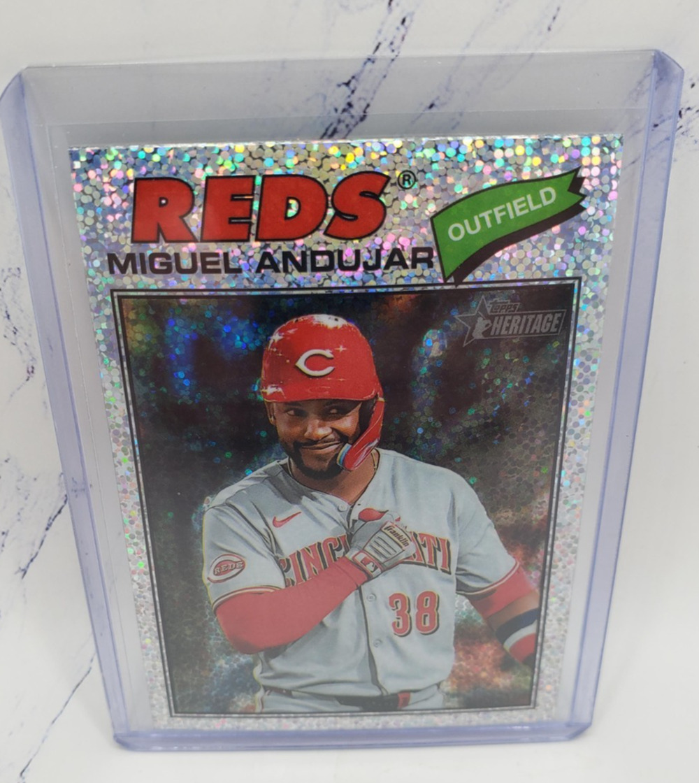2026 Topps Heritage #259 Miguel Andujar Chrome Silver Sparkle Refractor